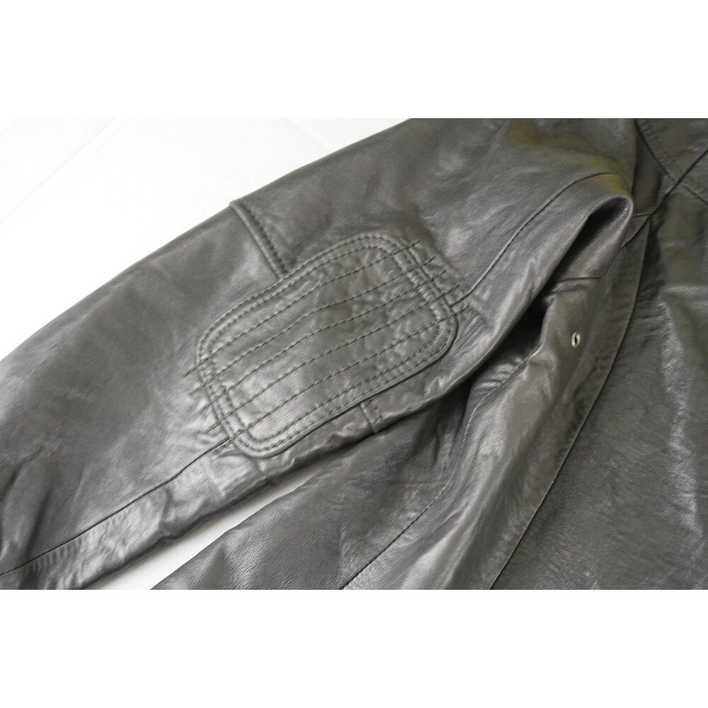 Vintage Eddie Bauer Soft Lamb Leather Full Zip Bomber Jacket Womens Large Black - Picture 13 of 14